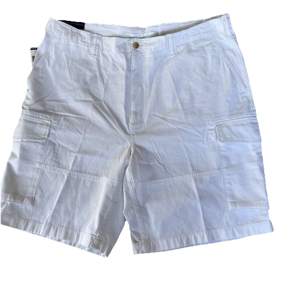 Polo Ralph Lauren Relaxed Fit Cargo Shorts Men’s White Size 40 Black Pony NWT